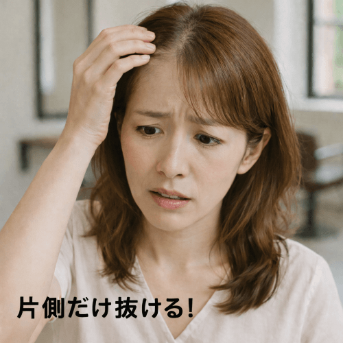 片方の額の毛が抜ける　ワクチン？
